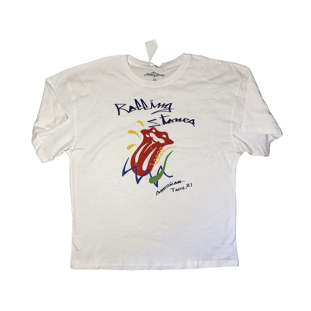 THE ROLLING STONES American Tour 1981 T-Shirt White - Size: Small NEW with TAGS